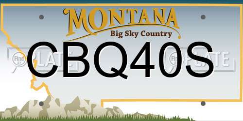 CBQ40S Montana License Plate