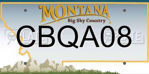 CBQA08 Montana License Plate
