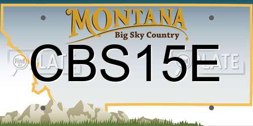 CBS15E Montana License Plate