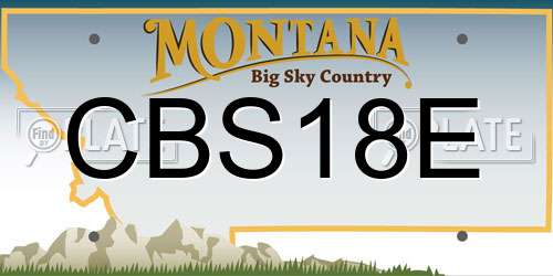 CBS18E Montana License Plate