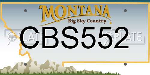 CBS552 Montana License Plate