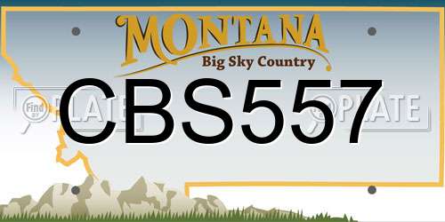 CBS557 Montana License Plate