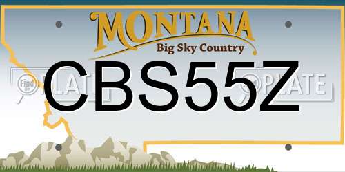 CBS55Z Montana License Plate