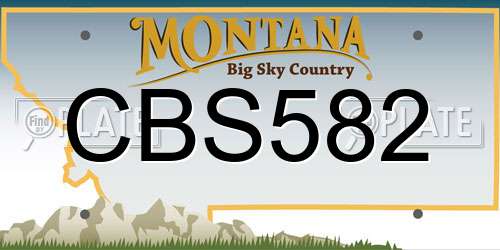 CBS582 Montana License Plate