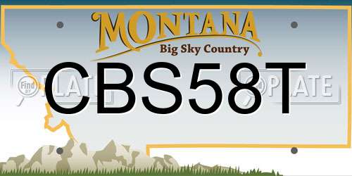 CBS58T Montana License Plate