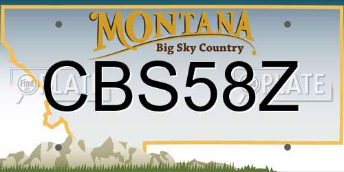 CBS58Z Montana License Plate