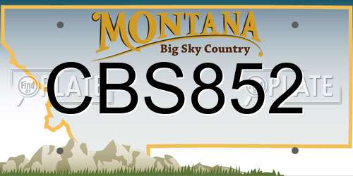 CBS852 Montana License Plate