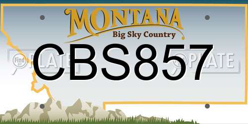 CBS857 Montana License Plate
