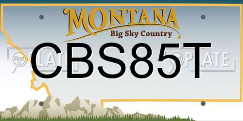 CBS85T Montana License Plate