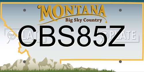 CBS85Z Montana License Plate