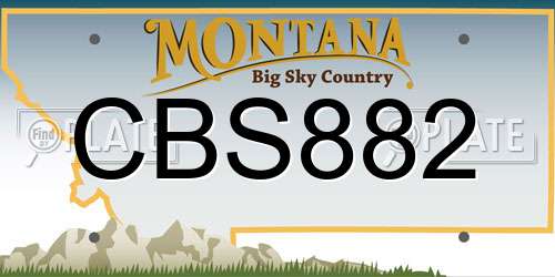 CBS882 Montana License Plate