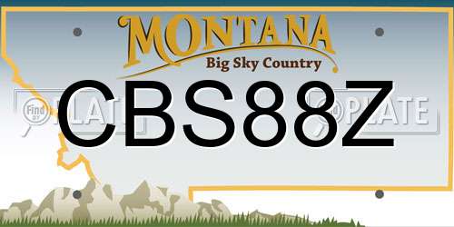 CBS88Z Montana License Plate