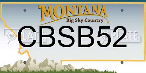 CBSB52 Montana License Plate