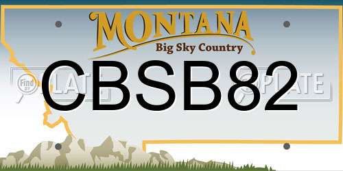 CBSB82 Montana License Plate