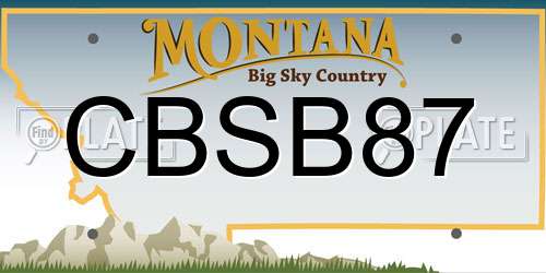 CBSB87 Montana License Plate