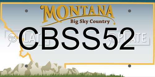 CBSS52 Montana License Plate