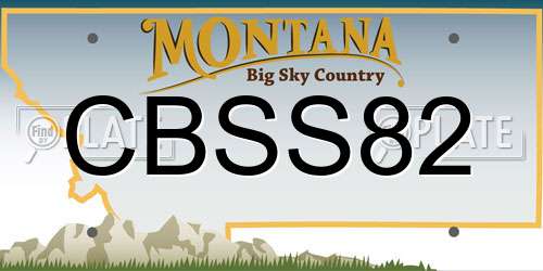 CBSS82 Montana License Plate