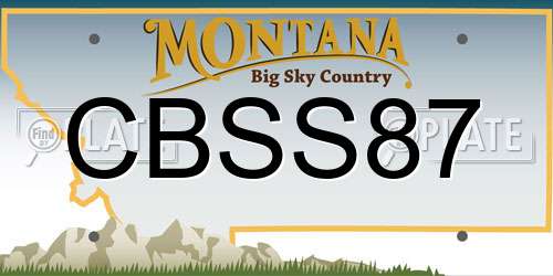 CBSS87 Montana License Plate