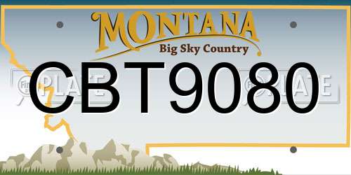 CBT9080 Montana License Plate