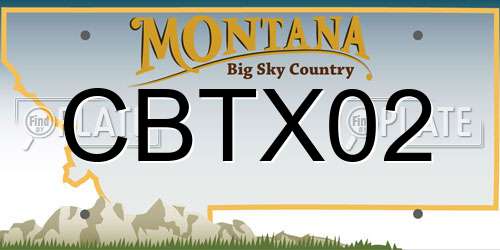 CBTX02 Montana License Plate
