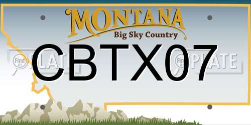 CBTX07 Montana License Plate