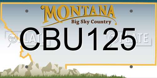 CBU125 Montana License Plate