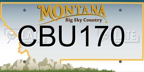 CBU170 Montana License Plate