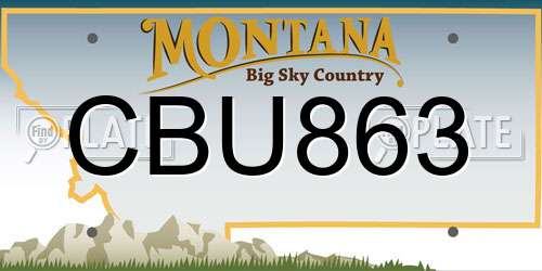 CBU863 Montana License Plate