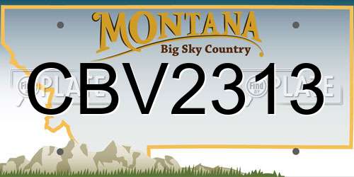 CBV2313 Montana License Plate