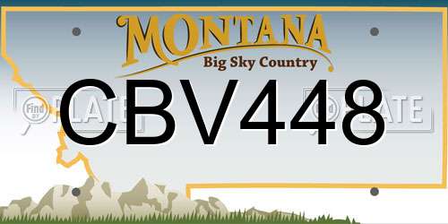 CBV448 Montana License Plate