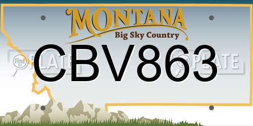 CBV863 Montana License Plate