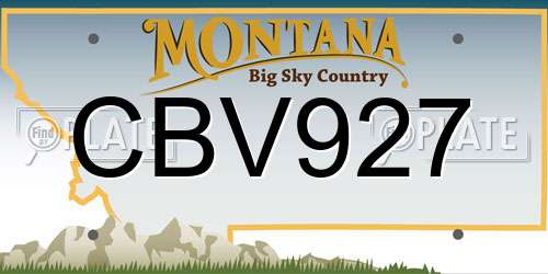 CBV927 Montana License Plate