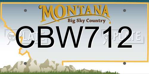 CBW712 Montana License Plate