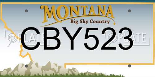 CBY523 Montana License Plate