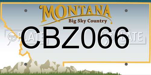 CBZ066 Montana License Plate