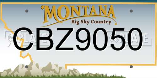 CBZ9050 Montana License Plate