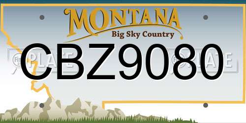 CBZ9080 Montana License Plate