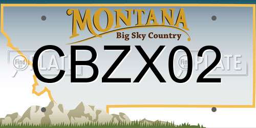 CBZX02 Montana License Plate