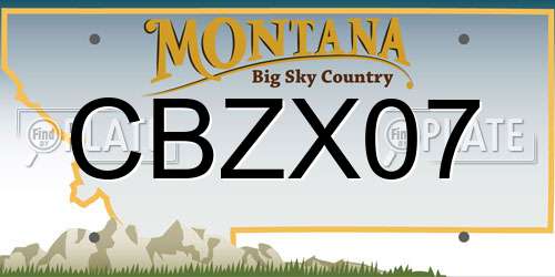 CBZX07 Montana License Plate