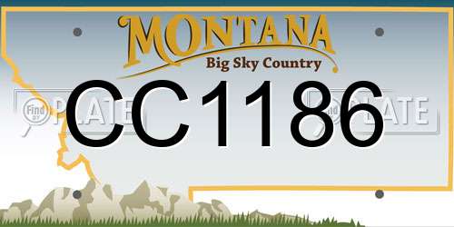 CC1186 Montana License Plate