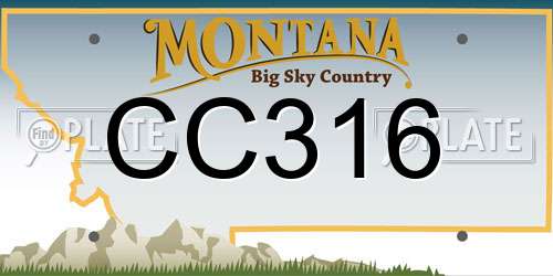 CC316 Montana License Plate