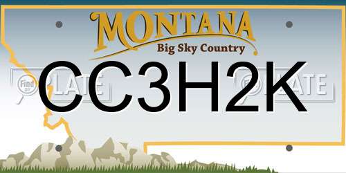 CC3H2K Montana License Plate
