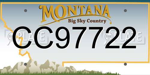 CC97722 Montana License Plate