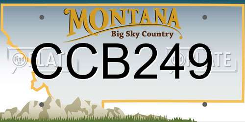 CCB249 Montana License Plate