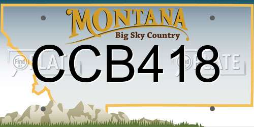 CCB418 Montana License Plate