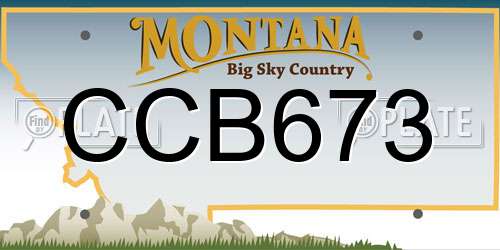 CCB673 Montana License Plate