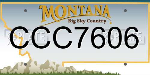 CCC7606 Montana License Plate