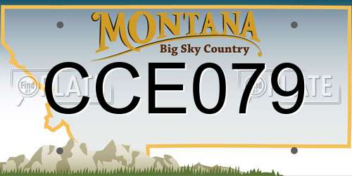 CCE079 Montana License Plate