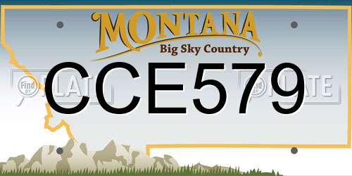 CCE579 Montana License Plate