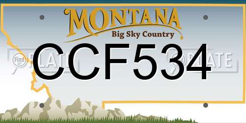 CCF534 Montana License Plate